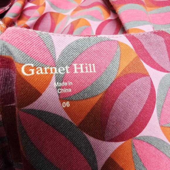 Garnet Hill Maxi Dress Size 6 Sleeveless Crossover Geometric Dots Jersey Womens - Picture 7 of 9